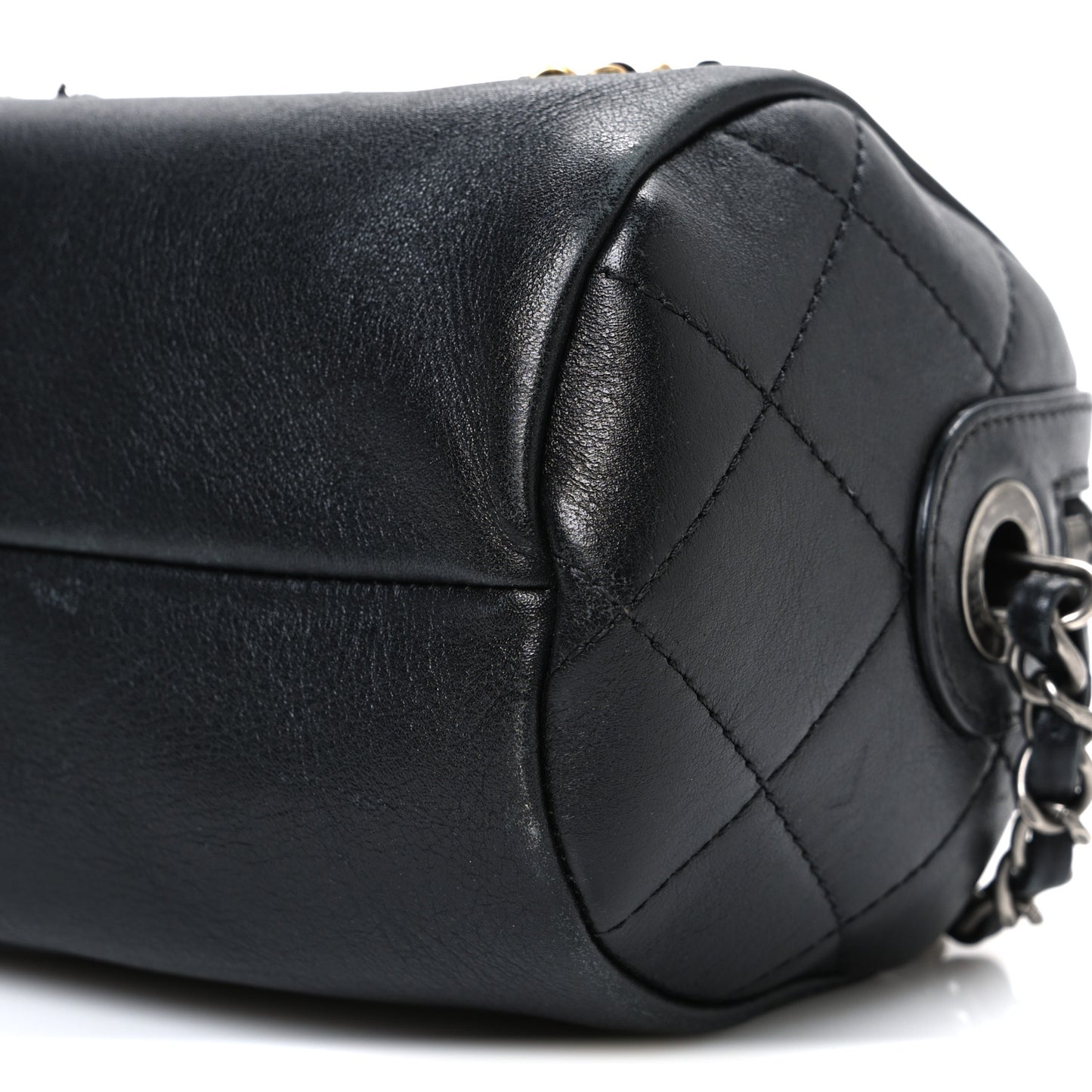 Calfskin Chain 20s Signature Bowling Bag Black