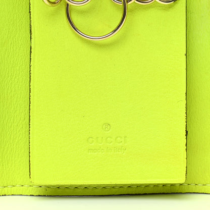 Gucci GG Supreme Monogram Heart 6 Key Holder Case Yellow Fluo 6 of 10