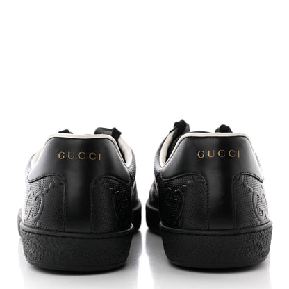 Gucci Calfskin GG Tennis Embossed Mens Ace Sneakers 10 Black 5 of 22