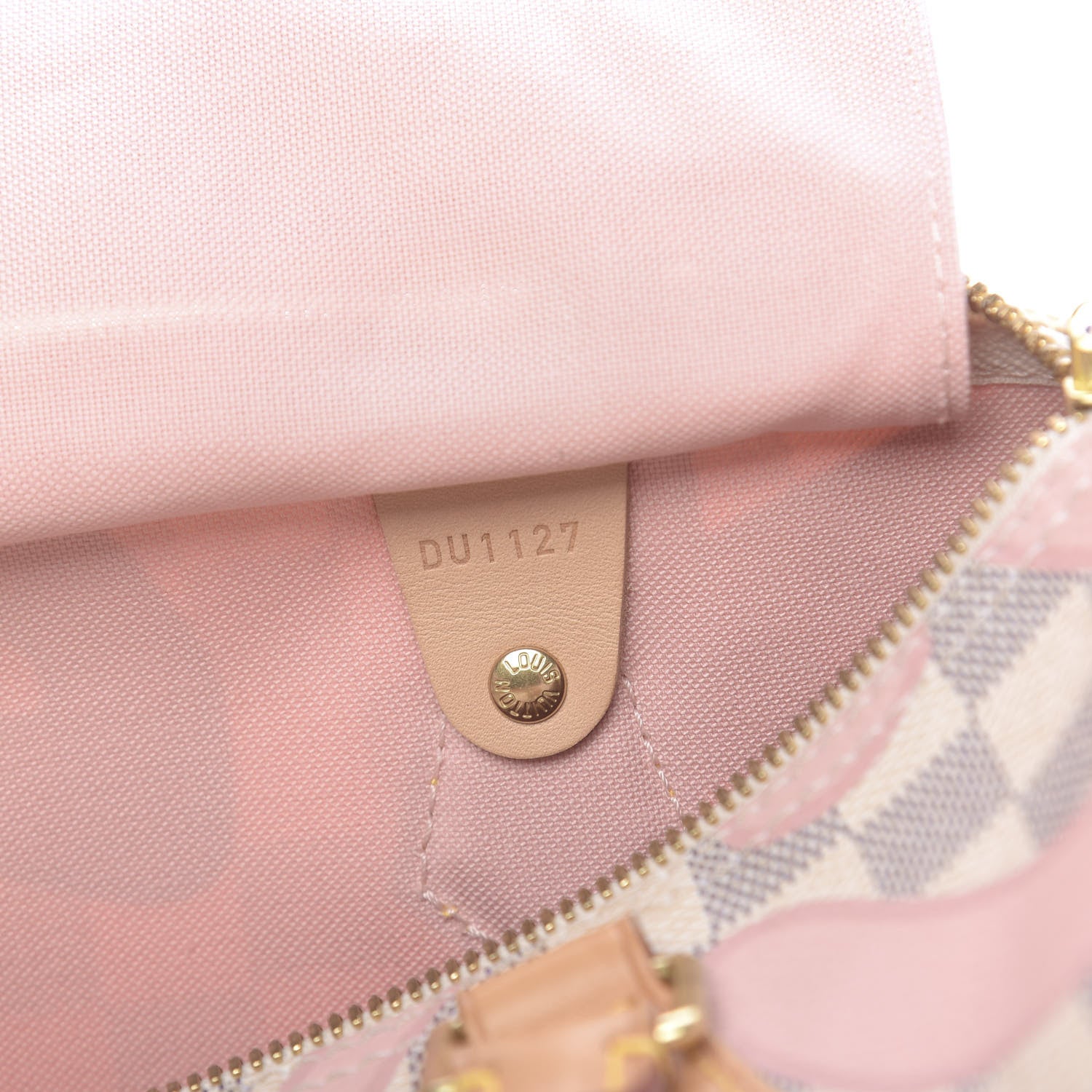 Louis Vuitton Damier Azur Tahitienne Speedy Bandouliere 30 Rose Ballerine 7 of 14