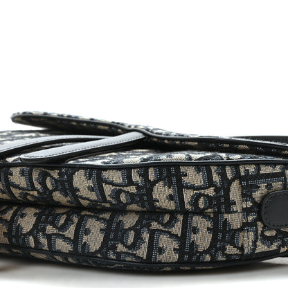 Christian Dior Oblique Saddle Bag With Strap Blue 10 of 11