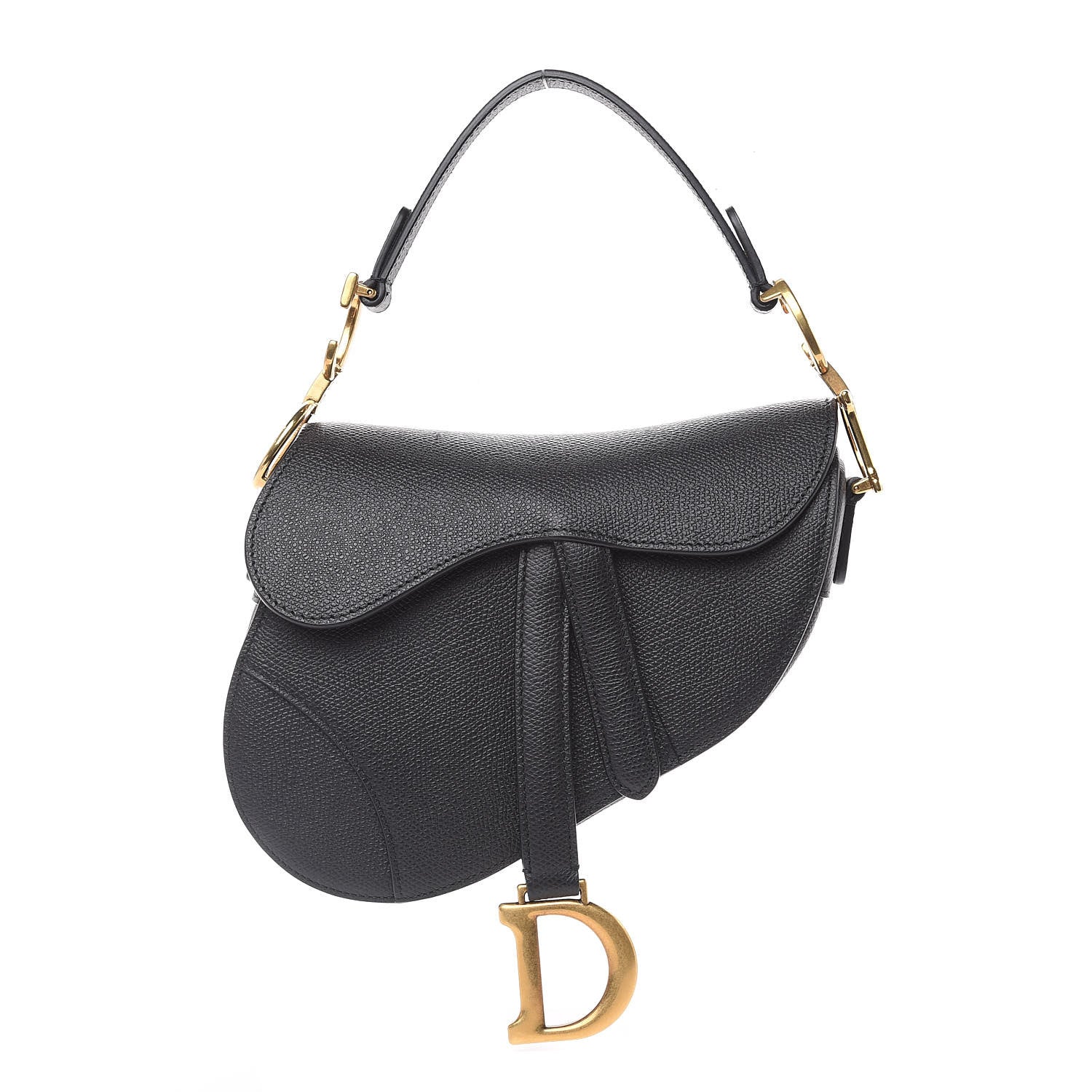 Christian Dior Grained Calfskin Mini Saddle Bag Black 1 of 9