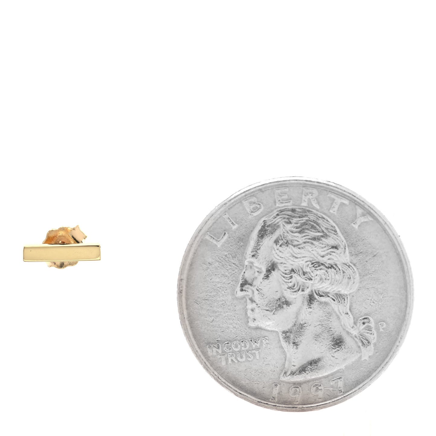 18K Yellow Gold Bar Stud Earrings