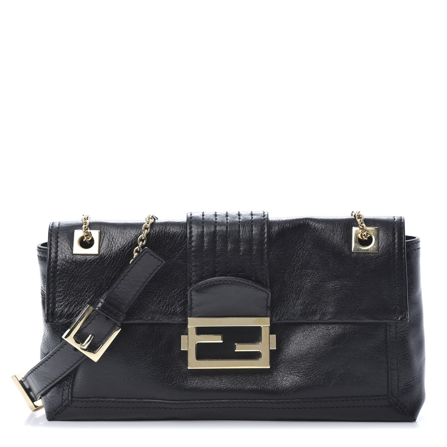 Vitello Acqua Maxi Baguette Bag Black