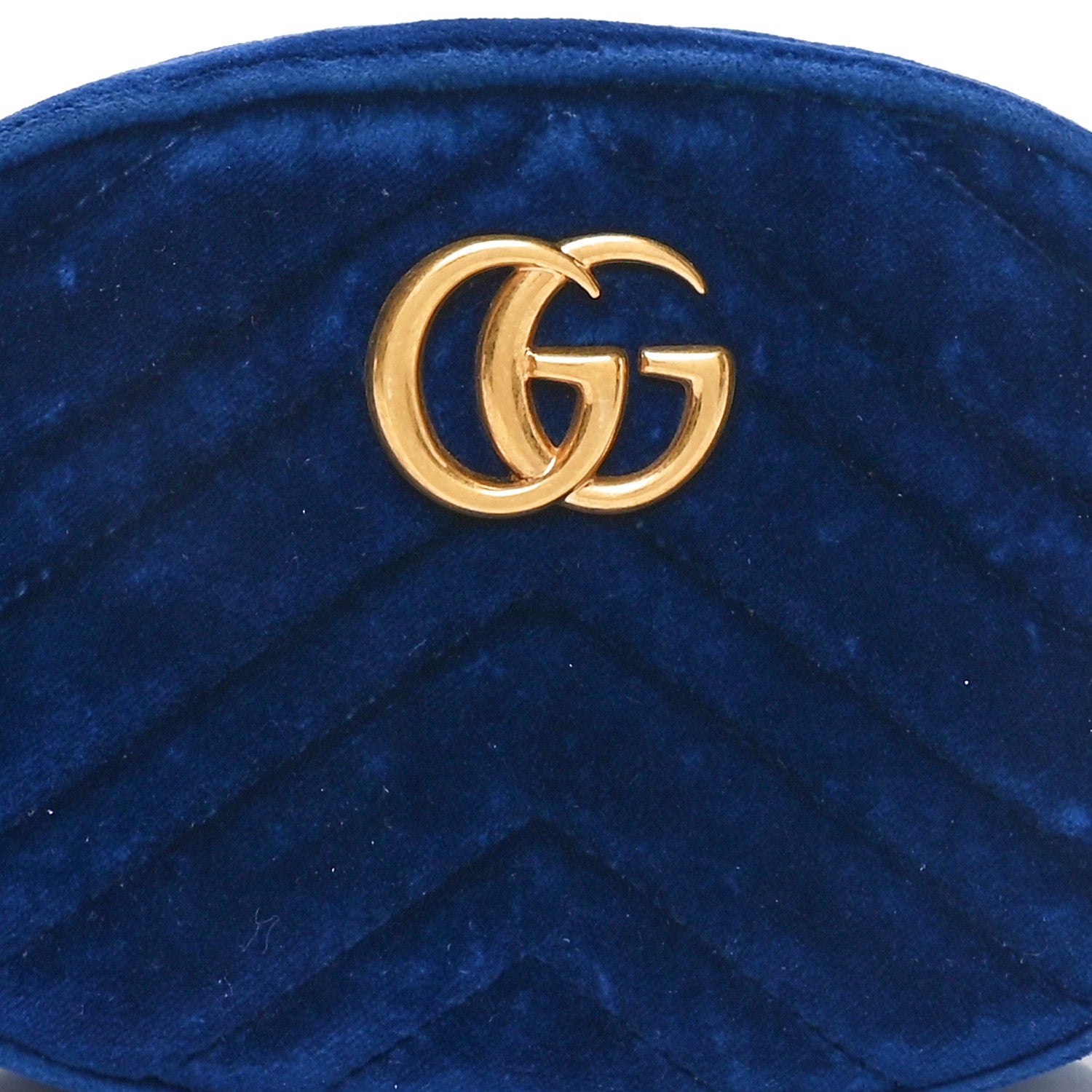 Gucci Velvet Matelasse GG Marmont Belt Bag 75 30 Cobalt Blue 8 of 10