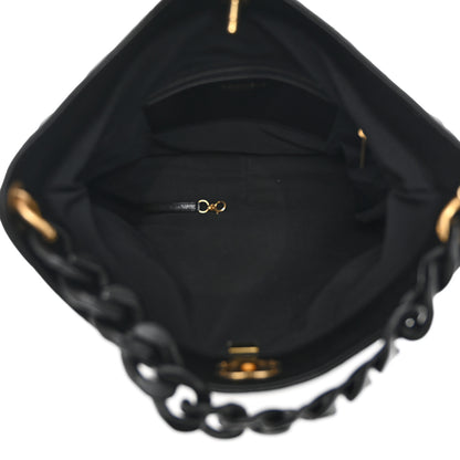 Chanel Caviar Quilted Fold Over Hobo Black 5 of 10