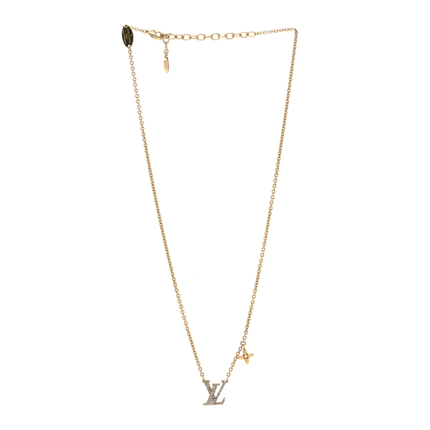 Metal Crystal LV Iconic Necklace Gold