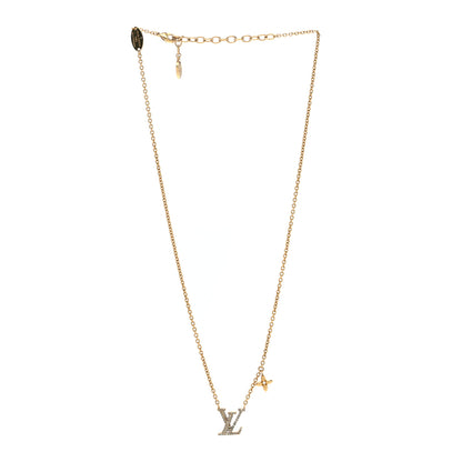Louis Vuitton Metal Crystal LV Iconic Necklace Gold 3 of 4