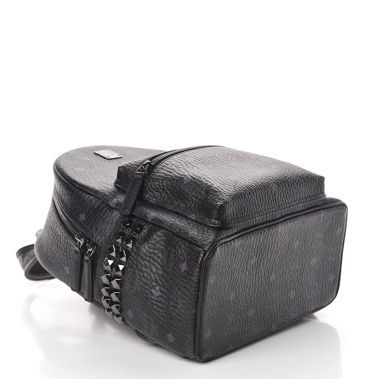 MCM Visetos Small Side Stud Stark Backpack Black 4 of 10