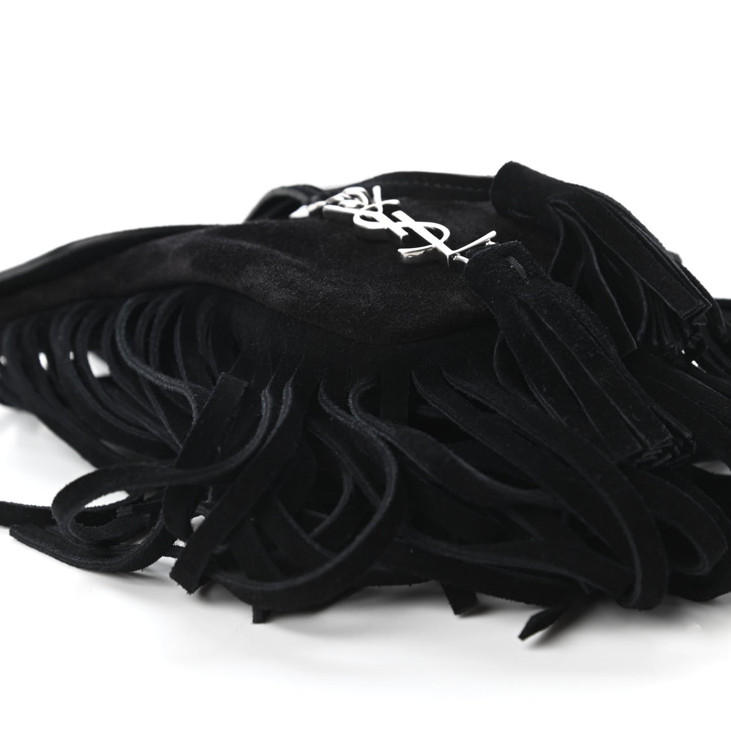 Suede Fringe Toy Monogram Anita Crossbody Bag Black