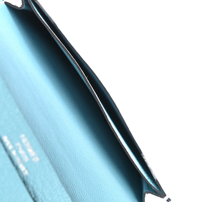 Hermes Chevre Mysore Bearn Card Holder Wallet New Bleu Jean 10 of 13