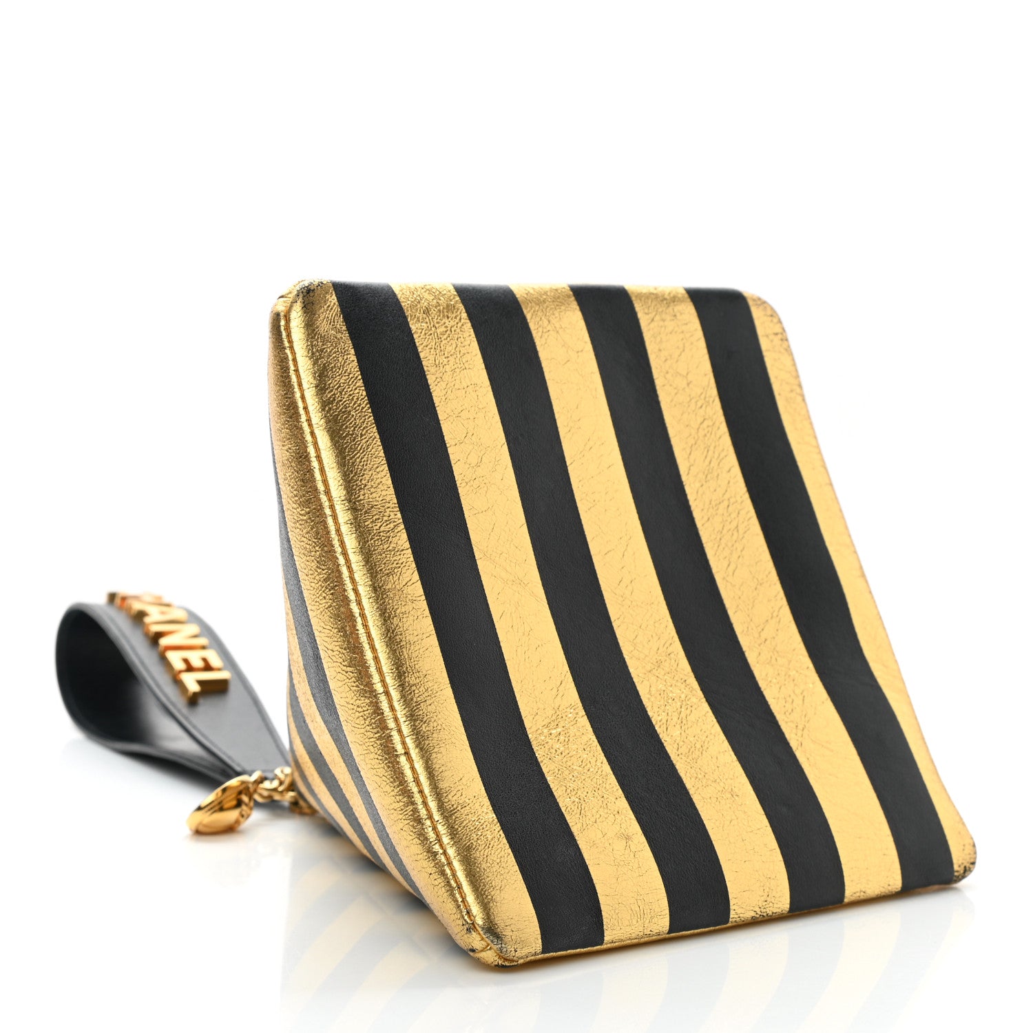 Chanel Metallic Lambskin CC Kheops Pyramid Bag Gold Black 4 of 7