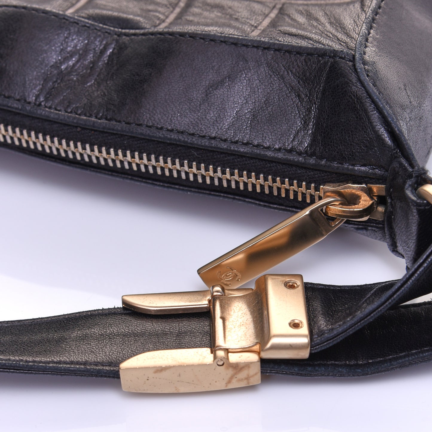 Lambskin Quilted Small Chocolate Bar Shoulder Bag Black