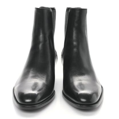 Saint Laurent Calfskin Mens Wyatt Chelsea Boots 39 Black 2 of 9