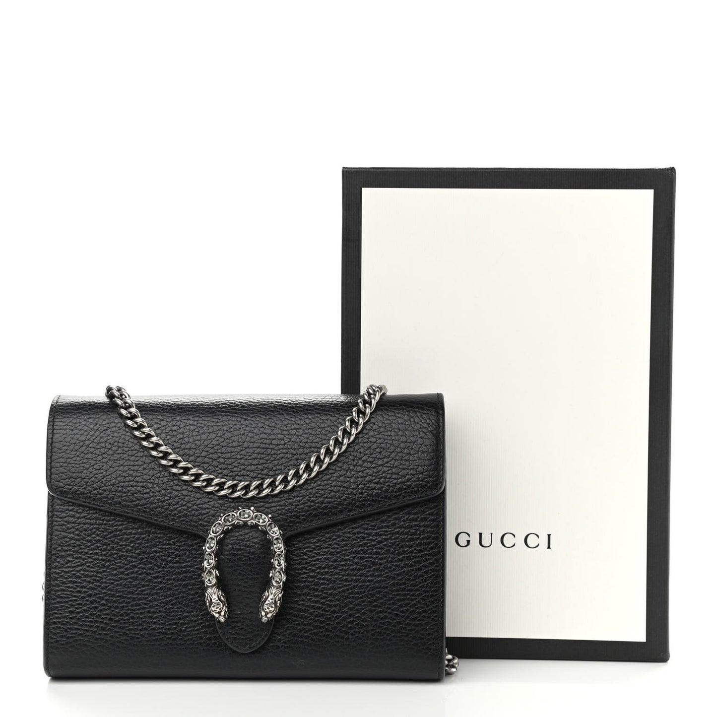 Calfskin Mini Dionysus Chain Wallet Black