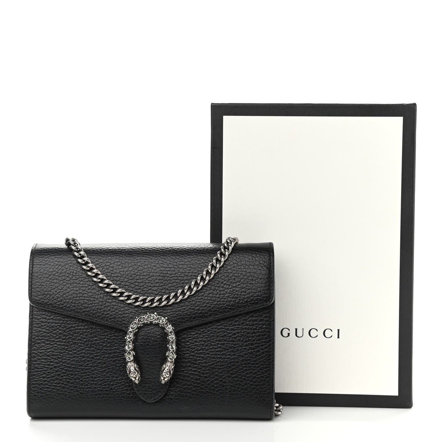 Gucci Calfskin Mini Dionysus Chain Wallet Black 13 of 13