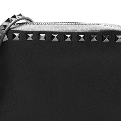 Valentino Garavani Pebbled Calfskin Rockstud Camera Crossbody Bag Black 7 of 10
