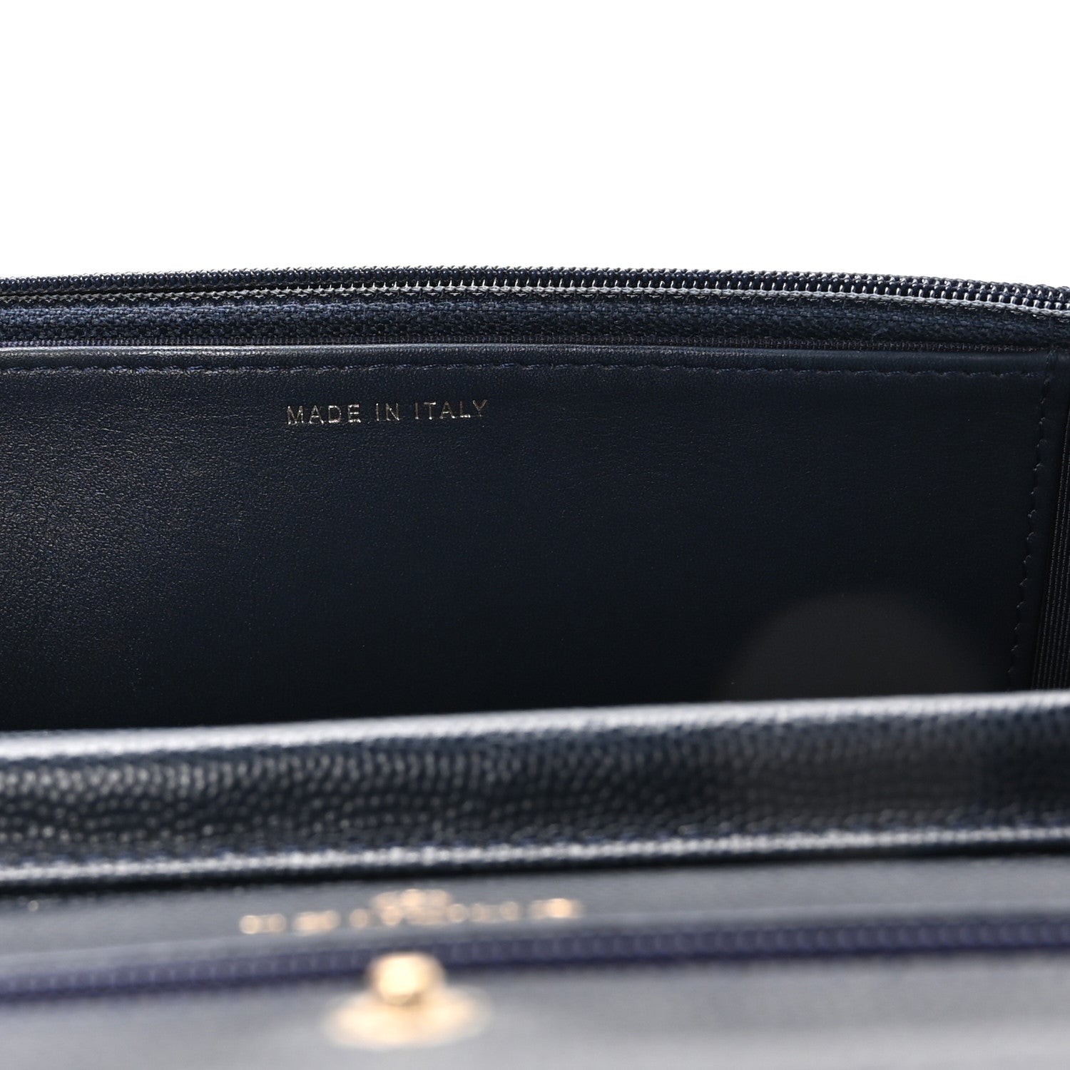 Chanel Caviar Quilted Wallet on Chain WOC Navy Blue 7 of 11