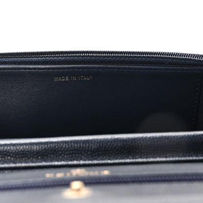 Chanel Caviar Quilted Wallet on Chain WOC Navy Blue 7 of 11