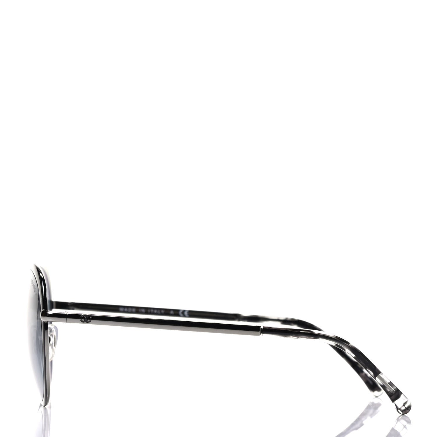 Chanel Round Spring Sunglasses 4206 Black Silver 3 of 8