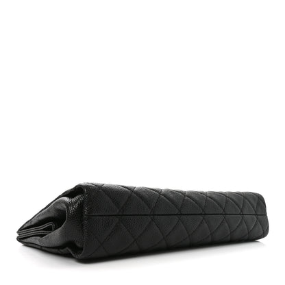 Chanel Caviar Quilted CC Large Clutch Black 4 of 10
