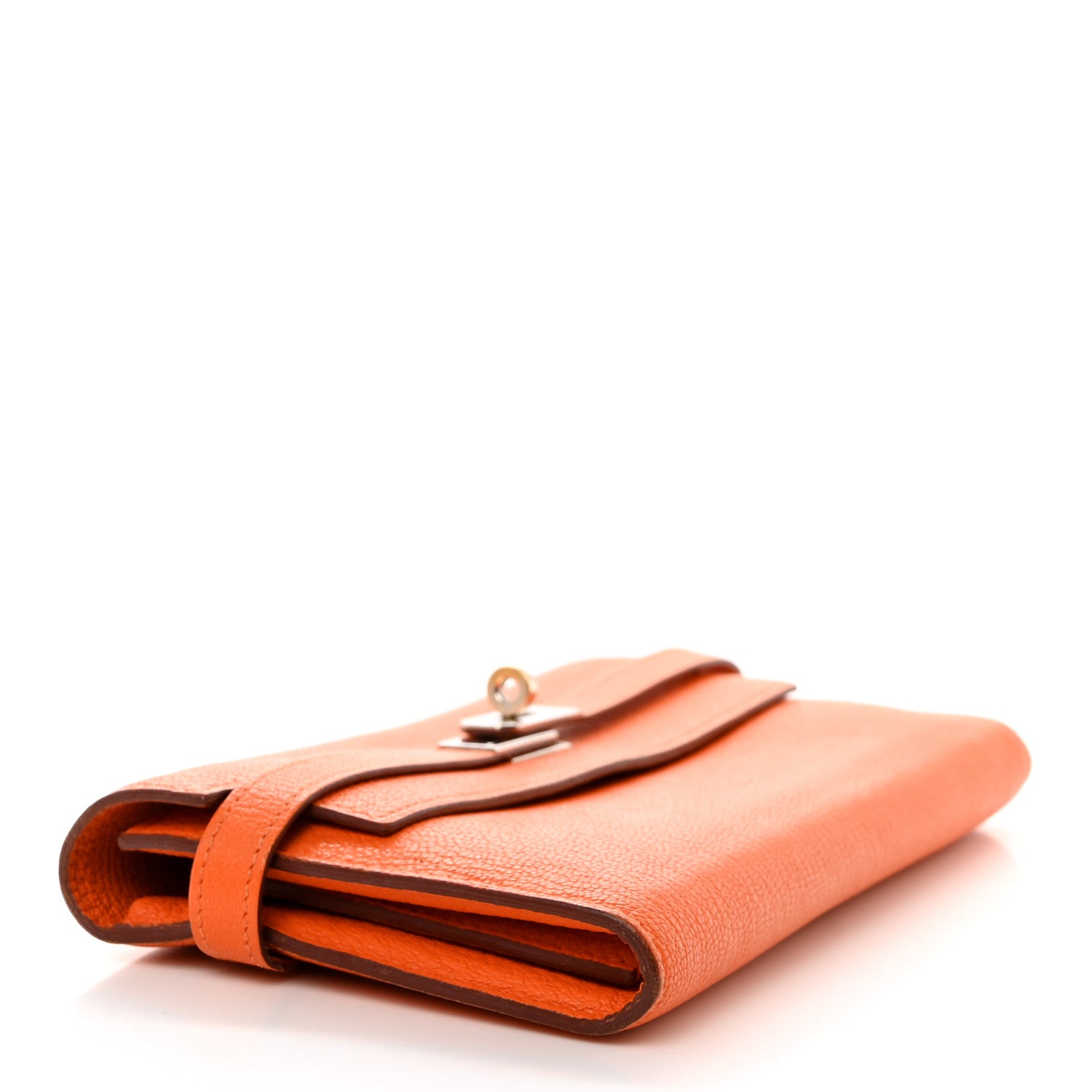 Hermes Chevre Mysore Kelly Longue Wallet Orange 5 of 10