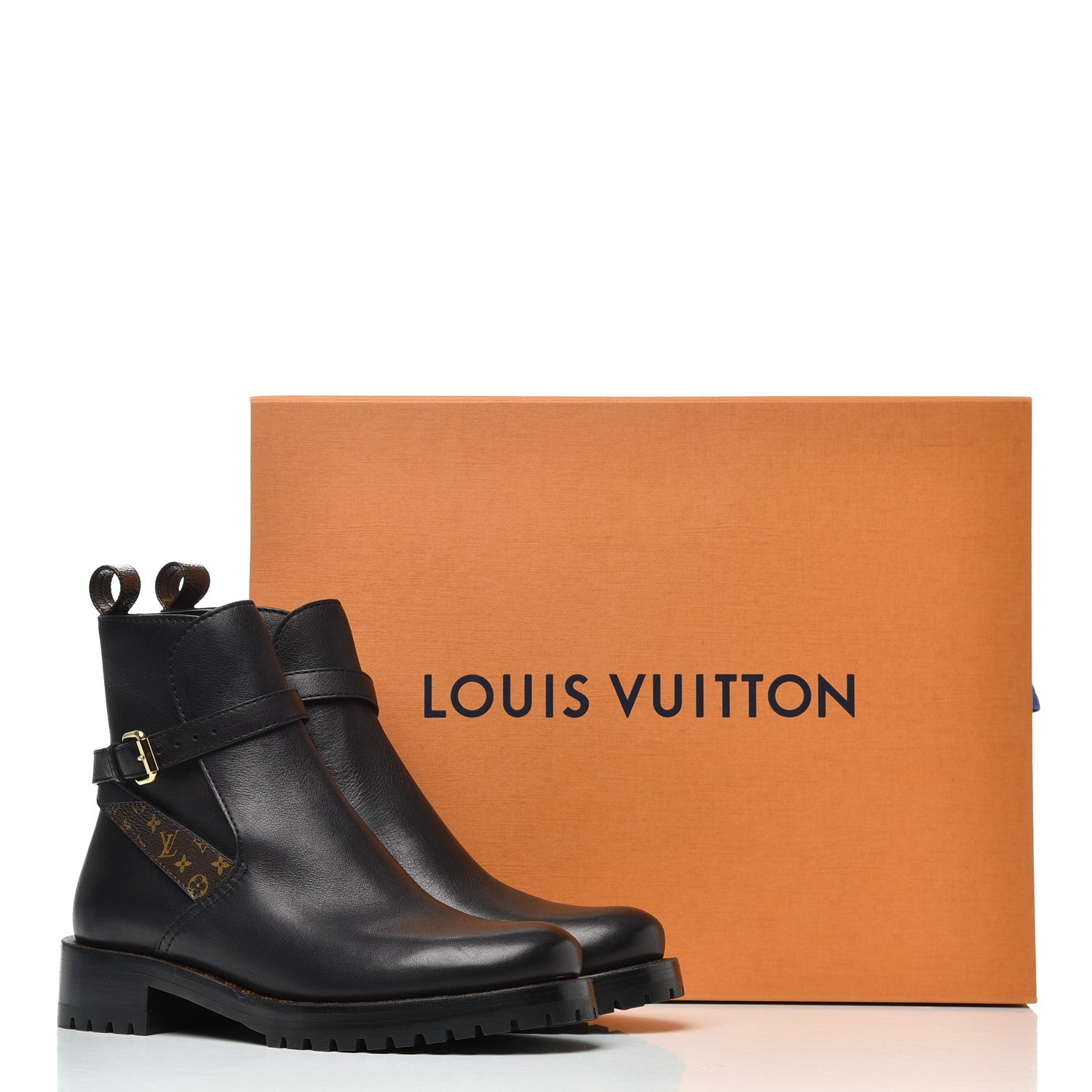 Louis Vuitton Calfskin Monogram Discovery Flat Ankle Boots 36 Black 12 of 12