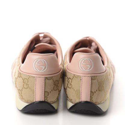 Gucci Monogram Nappa Interlocking G Sneakers 37 New Sand Rose Dragea 5 of 10