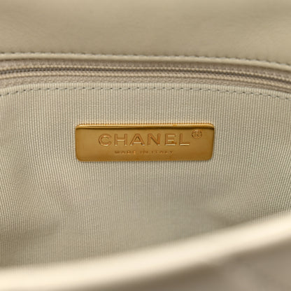 Chanel Lambskin Quilted Medium Chanel 19 Flap Light Grey 7 of 10