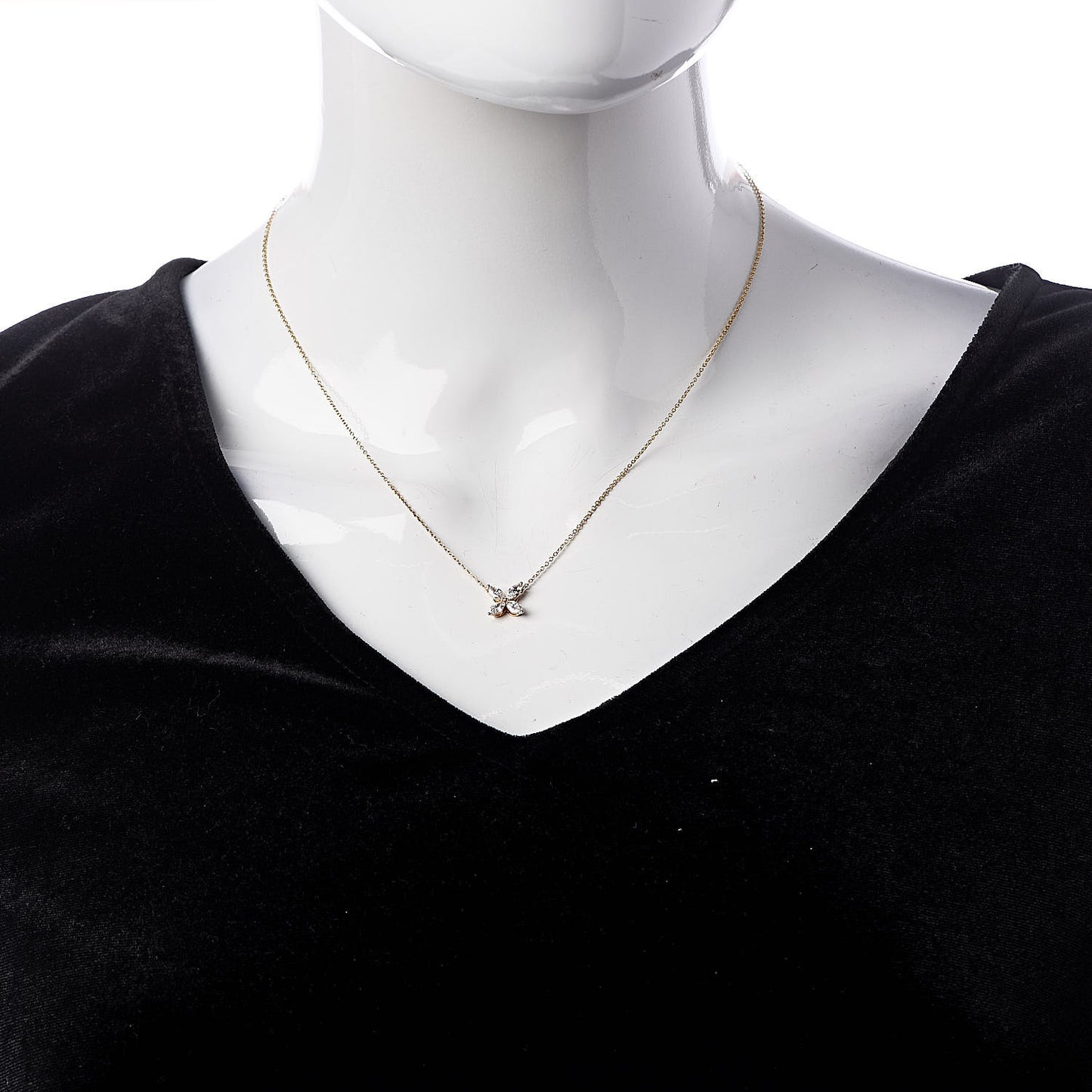 18K Rose Gold Diamond Medium Victoria Pendant Necklace