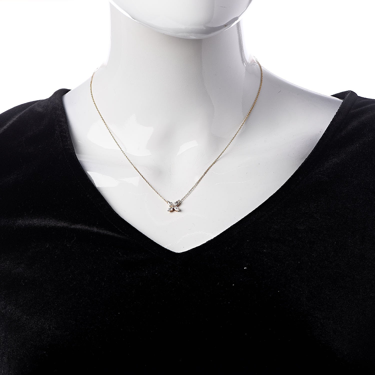 Tiffany 18K Rose Gold Diamond Medium Victoria Pendant Necklace 2 of 7