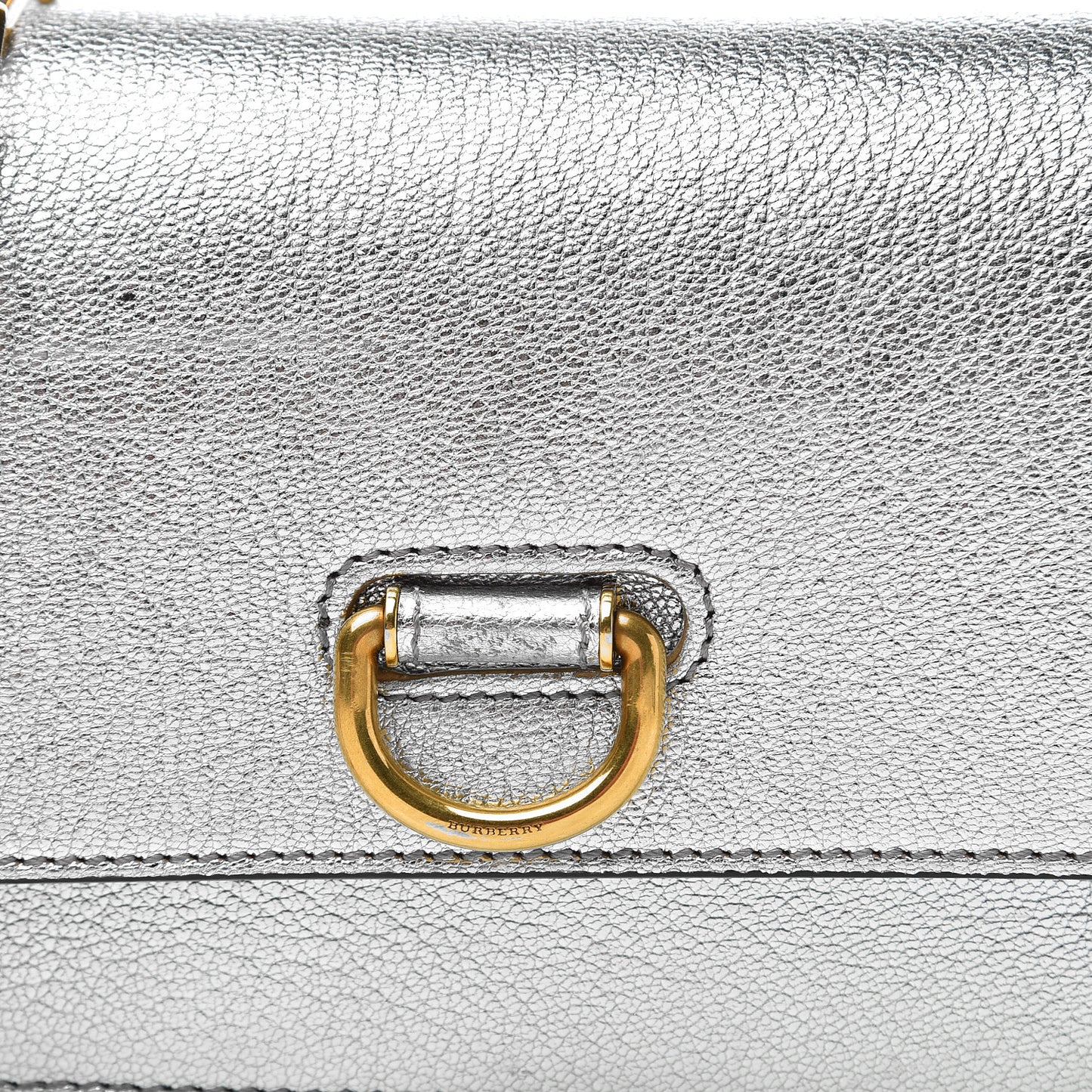 Metallic Hayes Goatskin D-Ring Mini Bag Silver