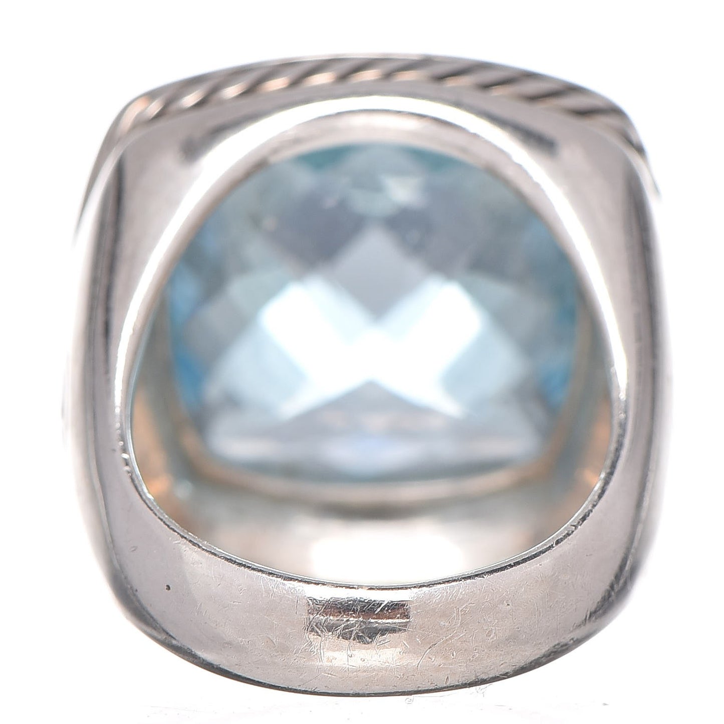 Sterling Silver Blue Topaz 16mm Albion Statement Ring 52 6