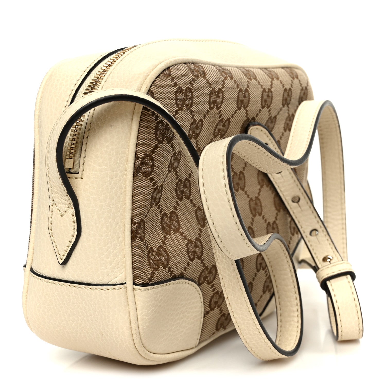 Gucci Monogram Dollar Calfskin Mini Bree Messenger Bag Beige Ebony Avoire 3 of 11