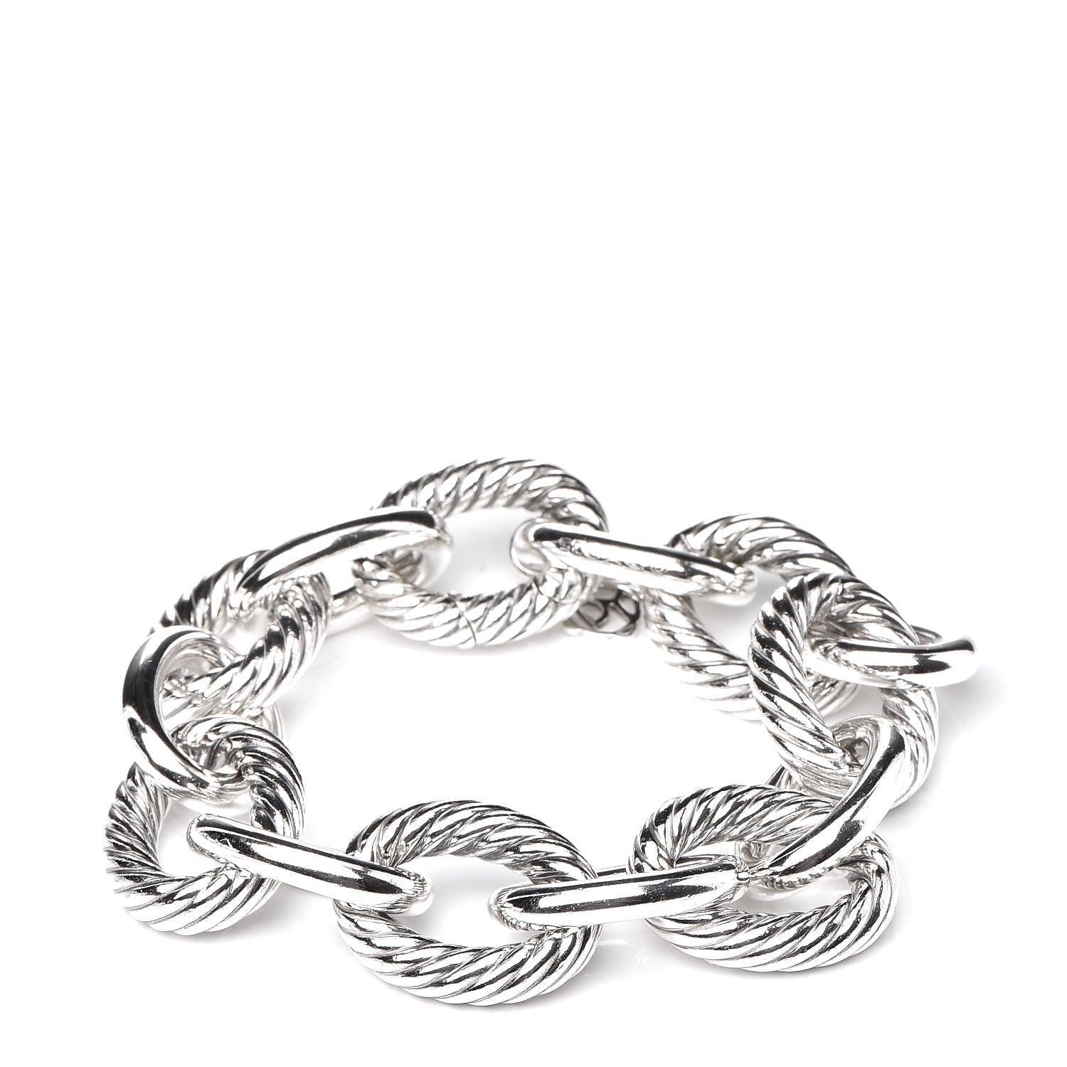 David Yurman Sterling Silver 17mm Extra Large Oval Link Bracelet 1 of 6