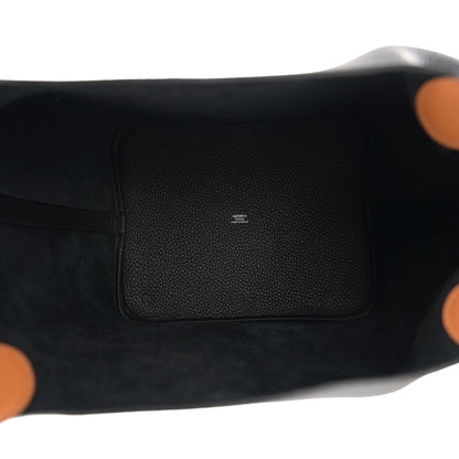 Hermes Taurillon Clemence Swift Eclat Picotin 26 GM Black Toffee 5 of 11