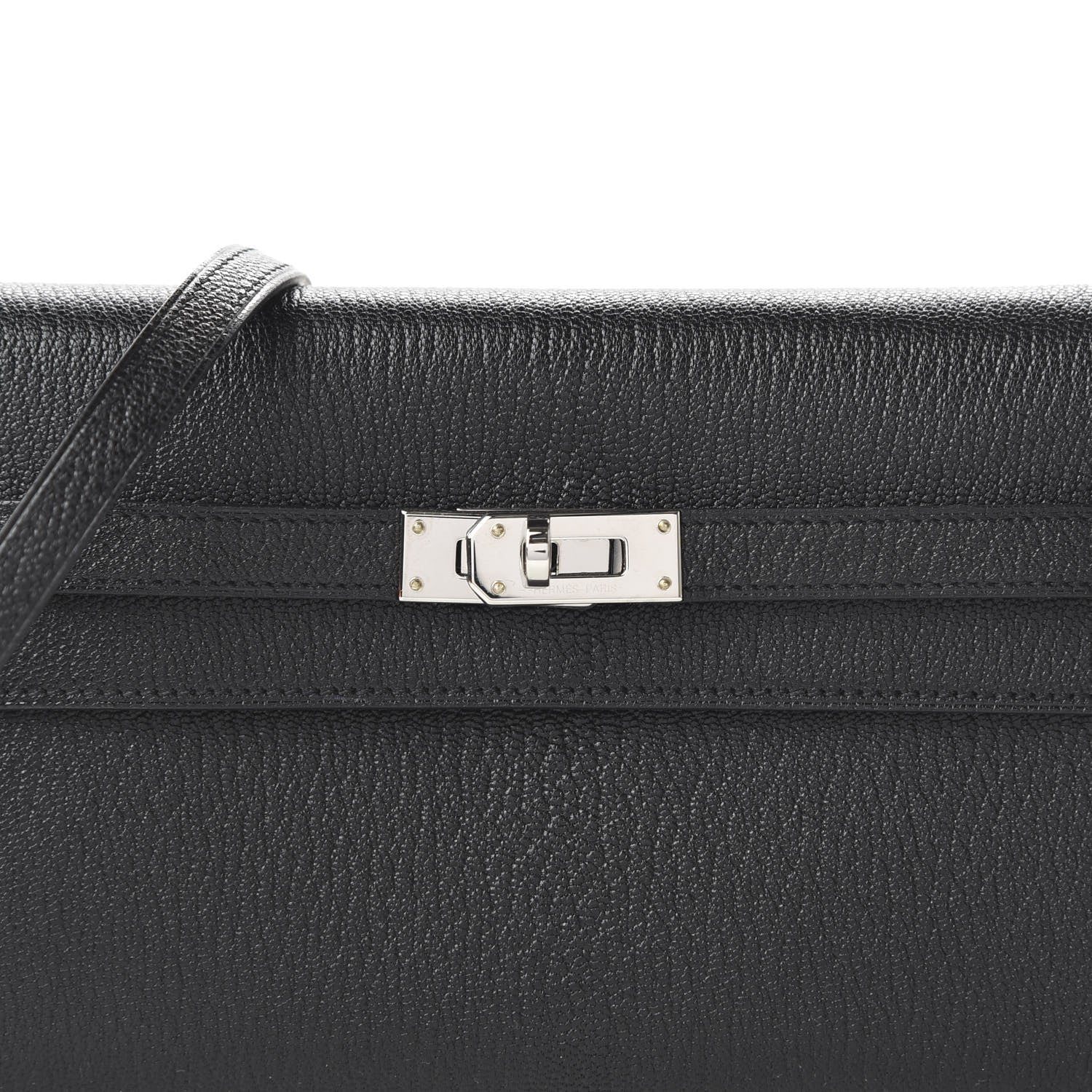 Hermes Chevre Mysore Kelly Wallet To Go Black 9 of 10