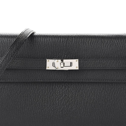 Hermes Chevre Mysore Kelly Wallet To Go Black 9 of 10