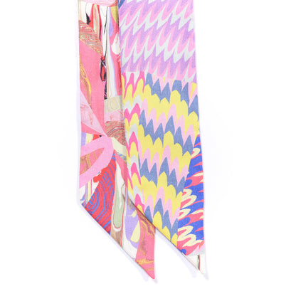 Hermes Silk Marble Silk Twilly Rose Vert Violet 3 of 4