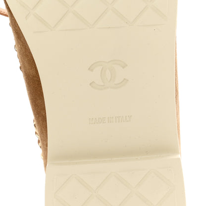 Chanel Suede Calfskin CC Chain Loafers 41 Dark Beige 7 of 9