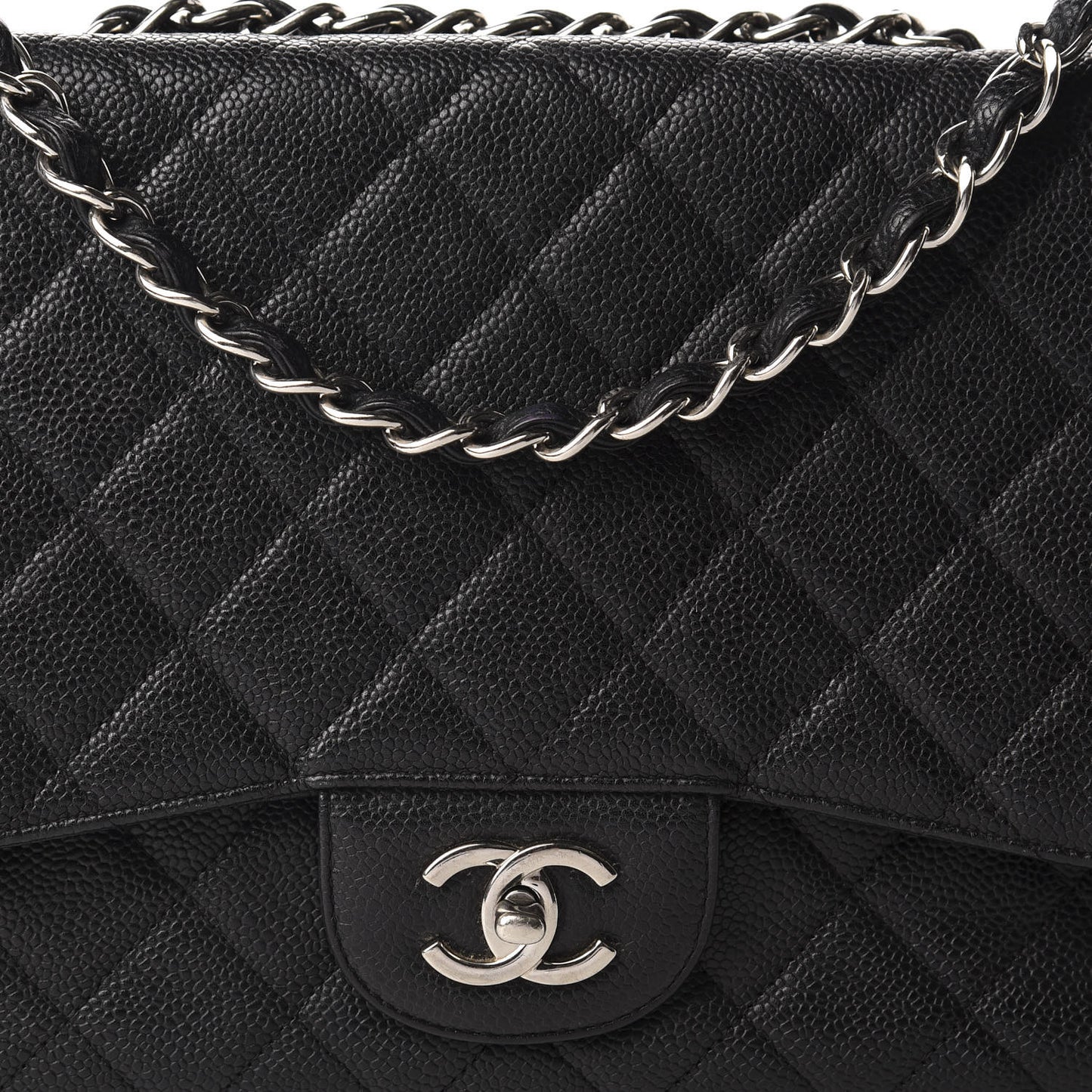 Caviar Quilted Jumbo Single Flap Black