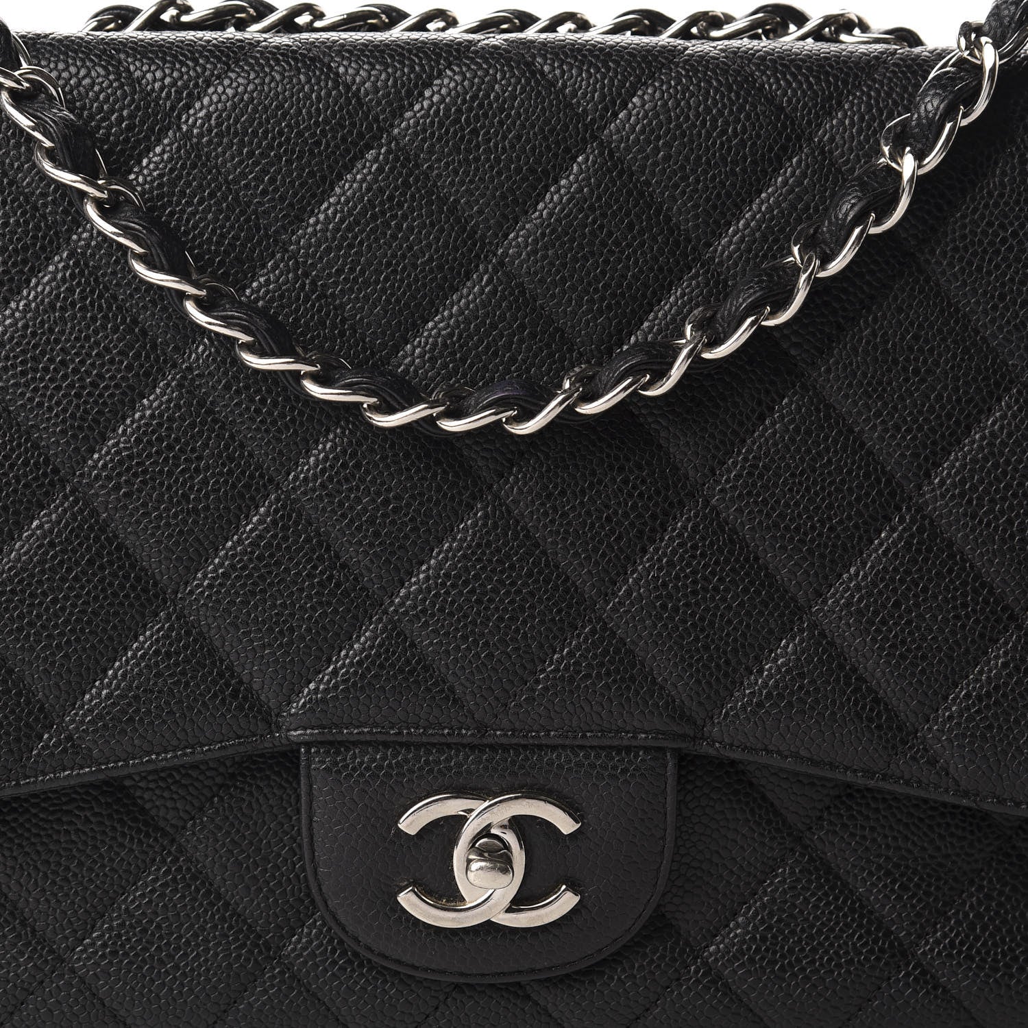 Chanel Caviar Quilted Jumbo Single Flap Black 12 of 13