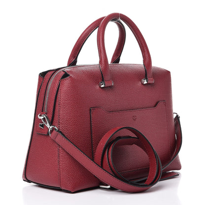 MCM Grained Calfskin Medium Ella Boston Burgundy 3 of 7