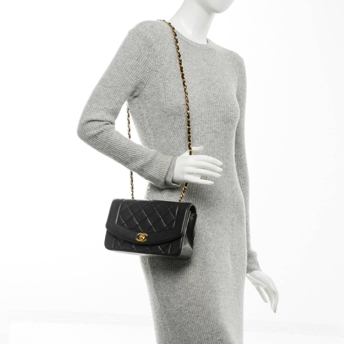 Lambskin Quilted Small Single Flap Black