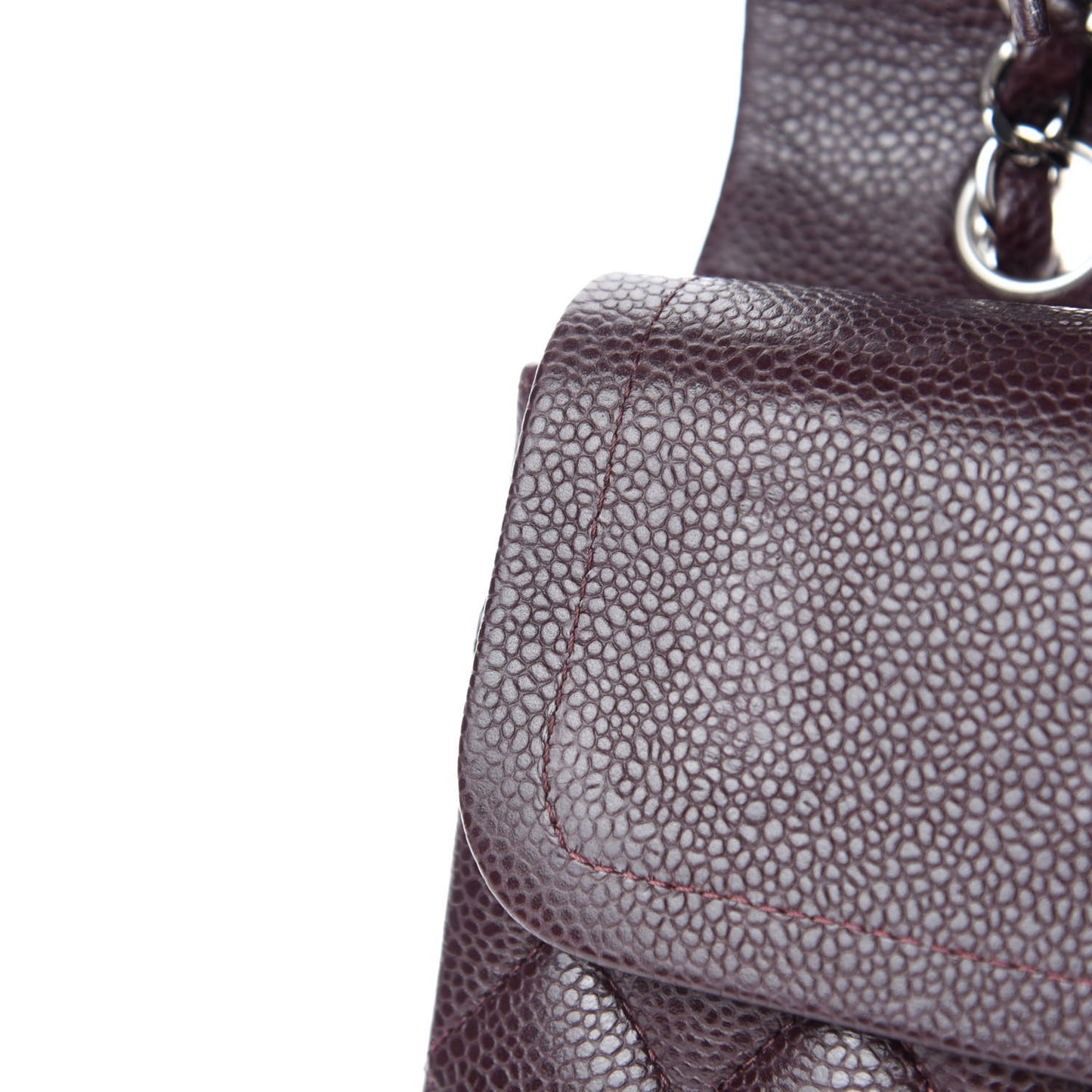 Caviar Quilted Medium Double Flap Burgundy