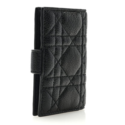 Christian Dior Supple Calfskin Cannage Caro Dandelion Card Holder Black 3 of 7