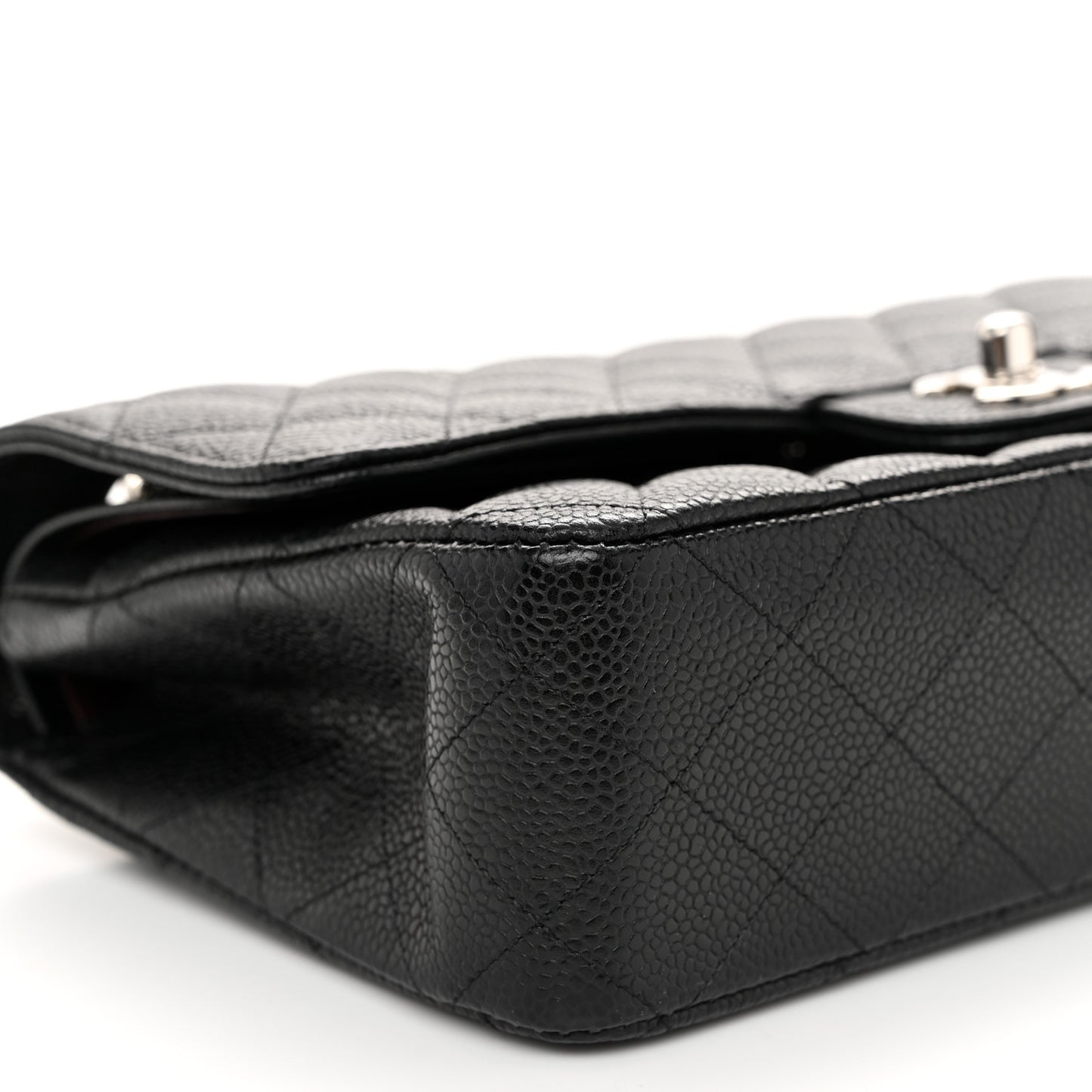 Caviar Quilted Medium Double Flap Black