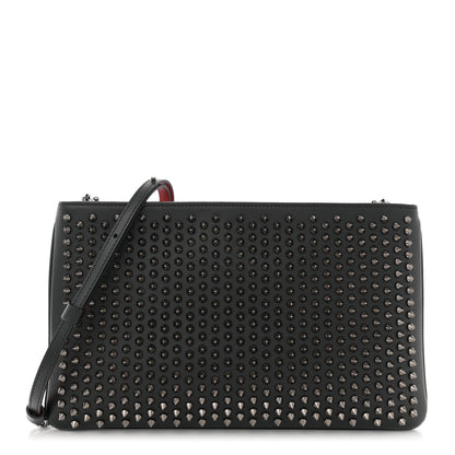 Christian Louboutin Calfskin Studded Loubiposh Clutch Black 1 of 11
