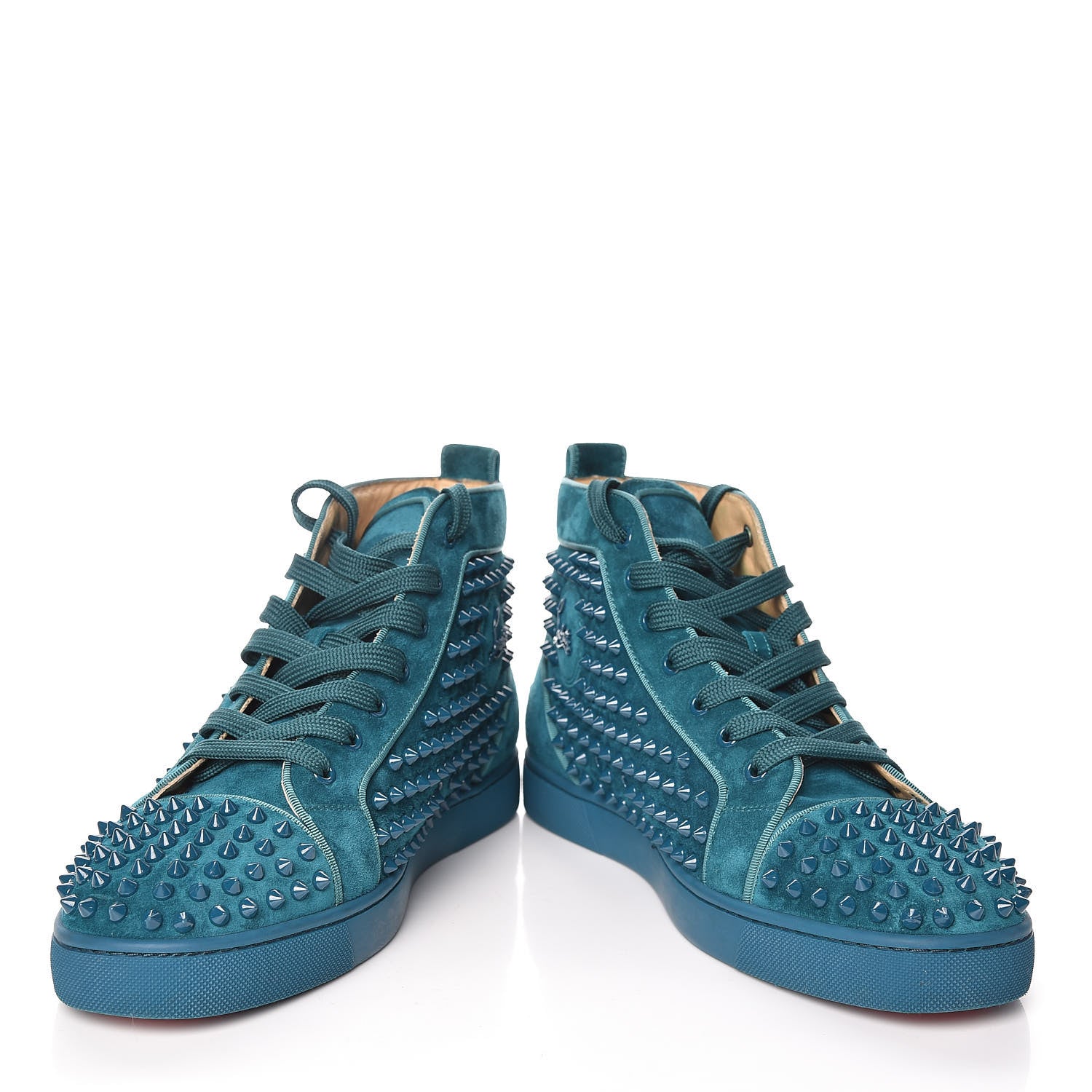 Christian Louboutin CHRISTIAN LOUBOUTIN Veau Velours Mens Louis Orlato Flat Spikes Sneakers 43.5 Amazonia 5 of 13