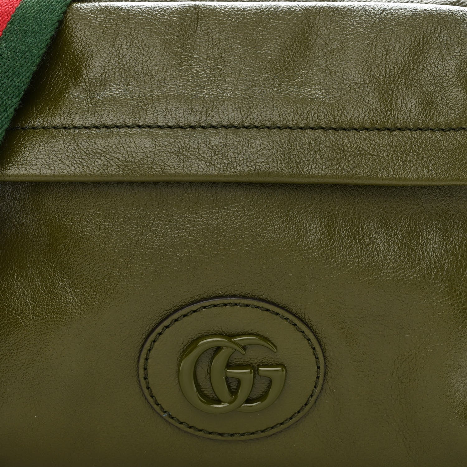 Gucci Piuma Lux Energy Web Monochrome Double G Crossbody Bag Military Wood 8 of 10